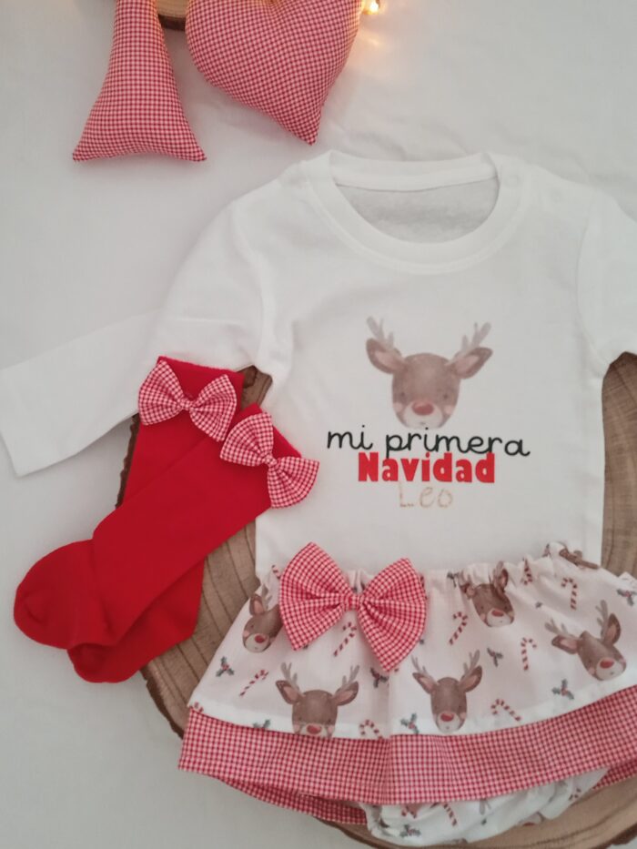 Pack mi primera navidad Rudolf (Cubre doble volante) - Imagen 3