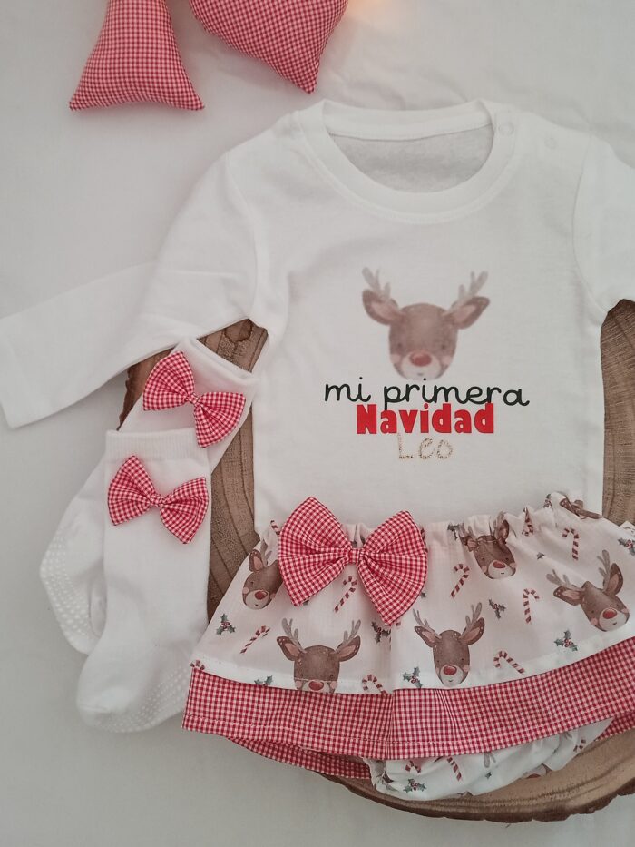 Pack mi primera navidad Rudolf (Cubre doble volante) - Imagen 2
