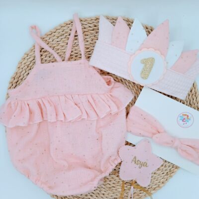 Pack cumpleaños pelele bailarina brilli brilli (corona india)