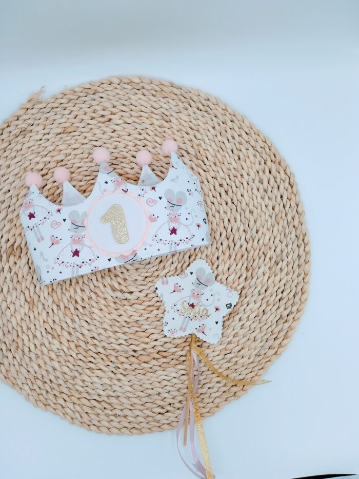 Corona de cumpleaños reversible Ratitas bailarinas