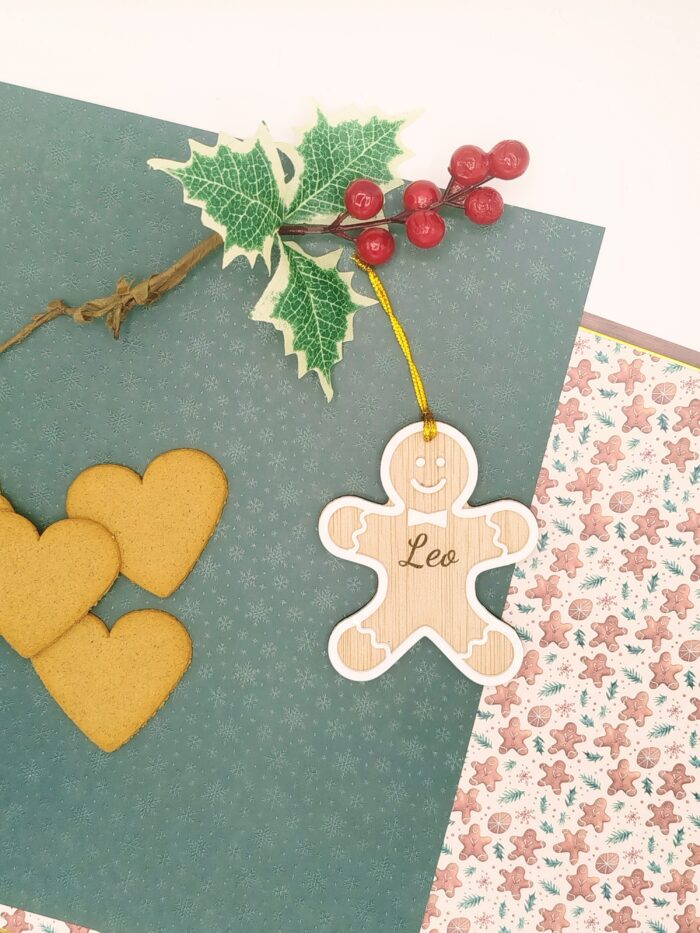 Adorno Navidad Muñeco de Jengibre de Madera
