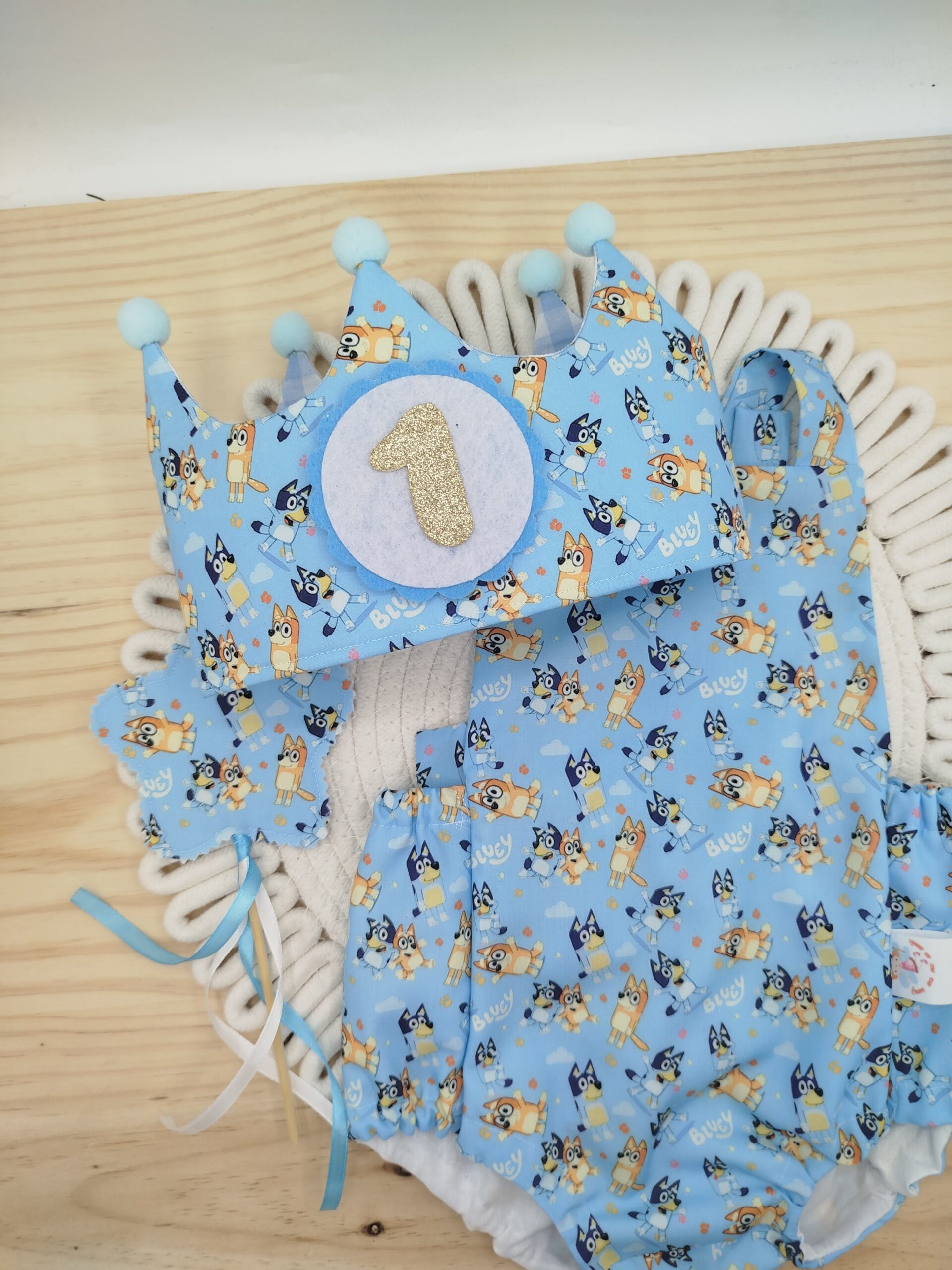 Pack cumpleaños peto BLUEY AZUL