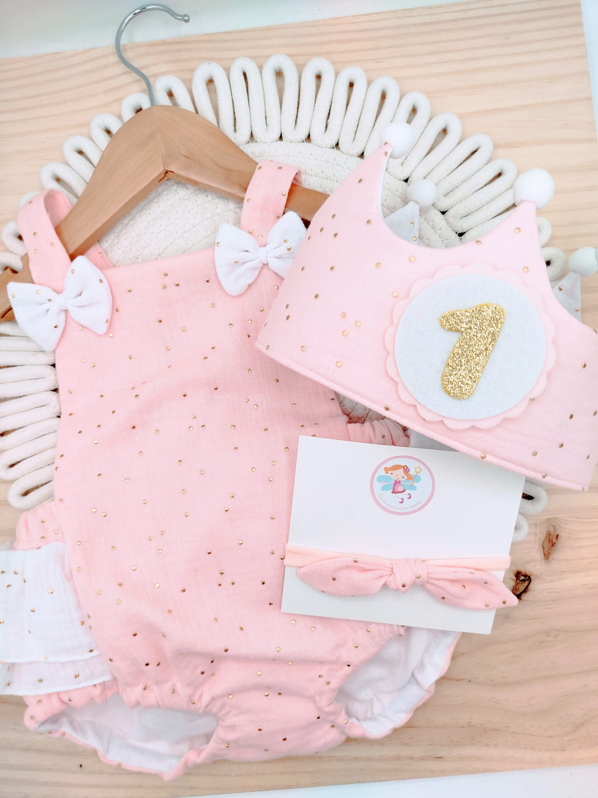 Pack cumpleaños peto doble volante, doble gasa brilli - Imagen 5