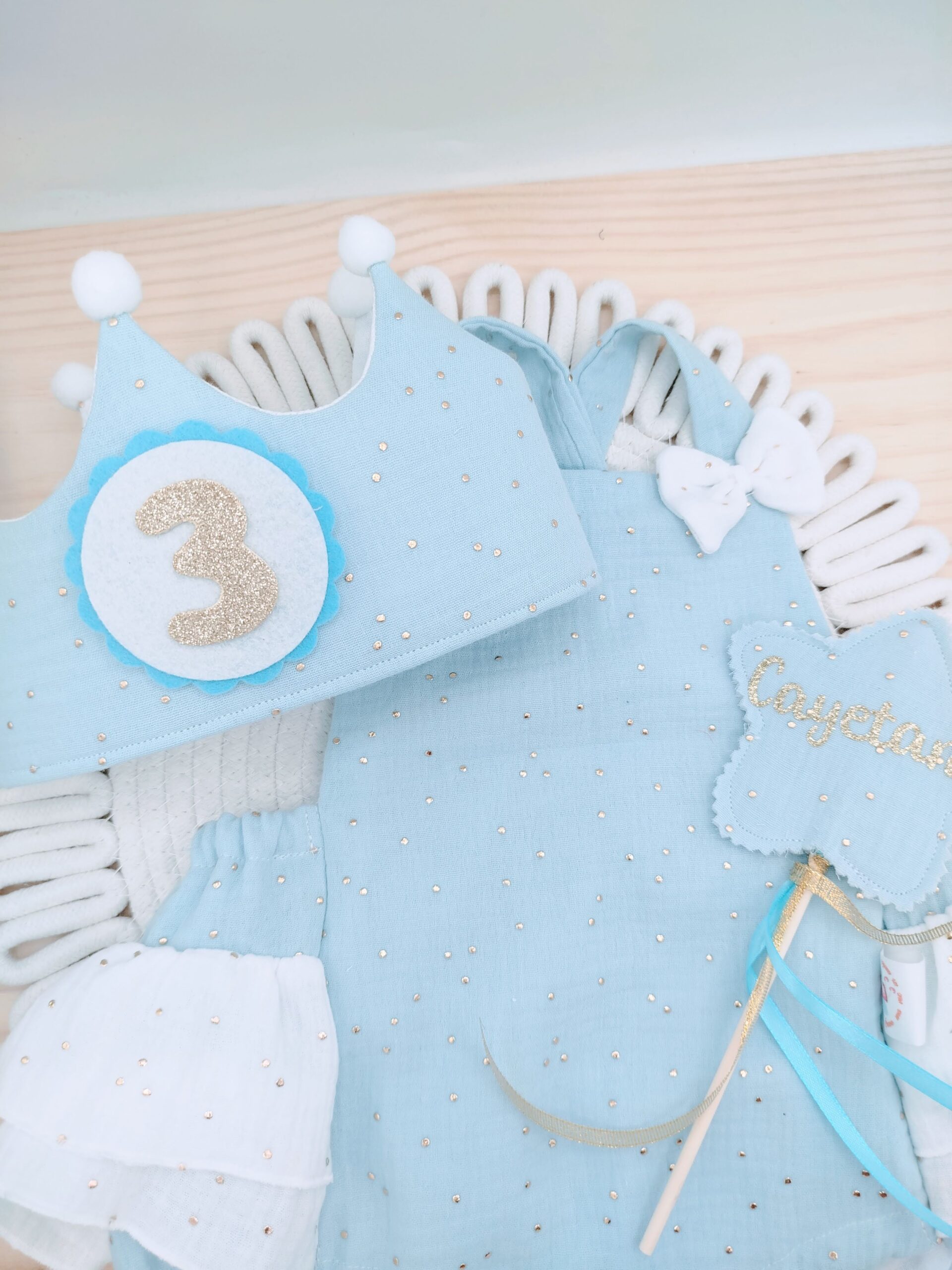 Pack cumpleaños peto doble volante, doble gasa brilli - Imagen 7