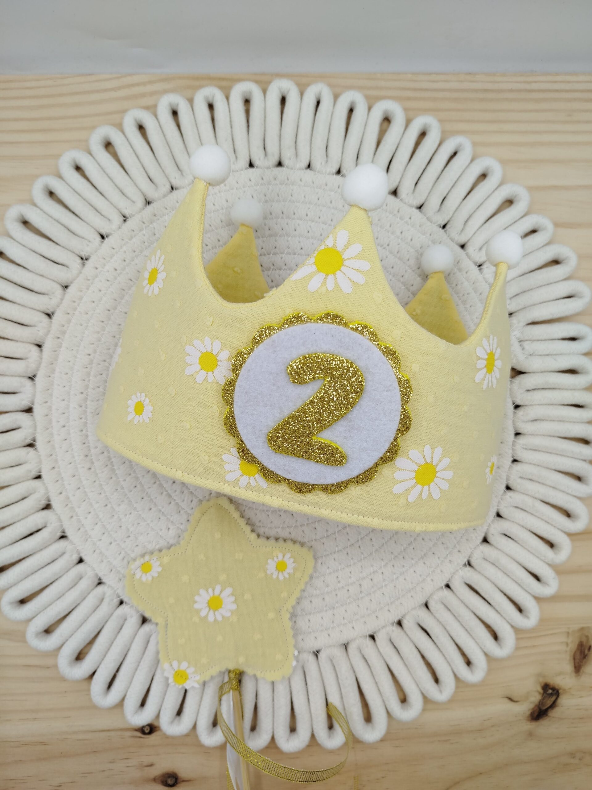 Corona de cumpleaños reversible, Margaritas