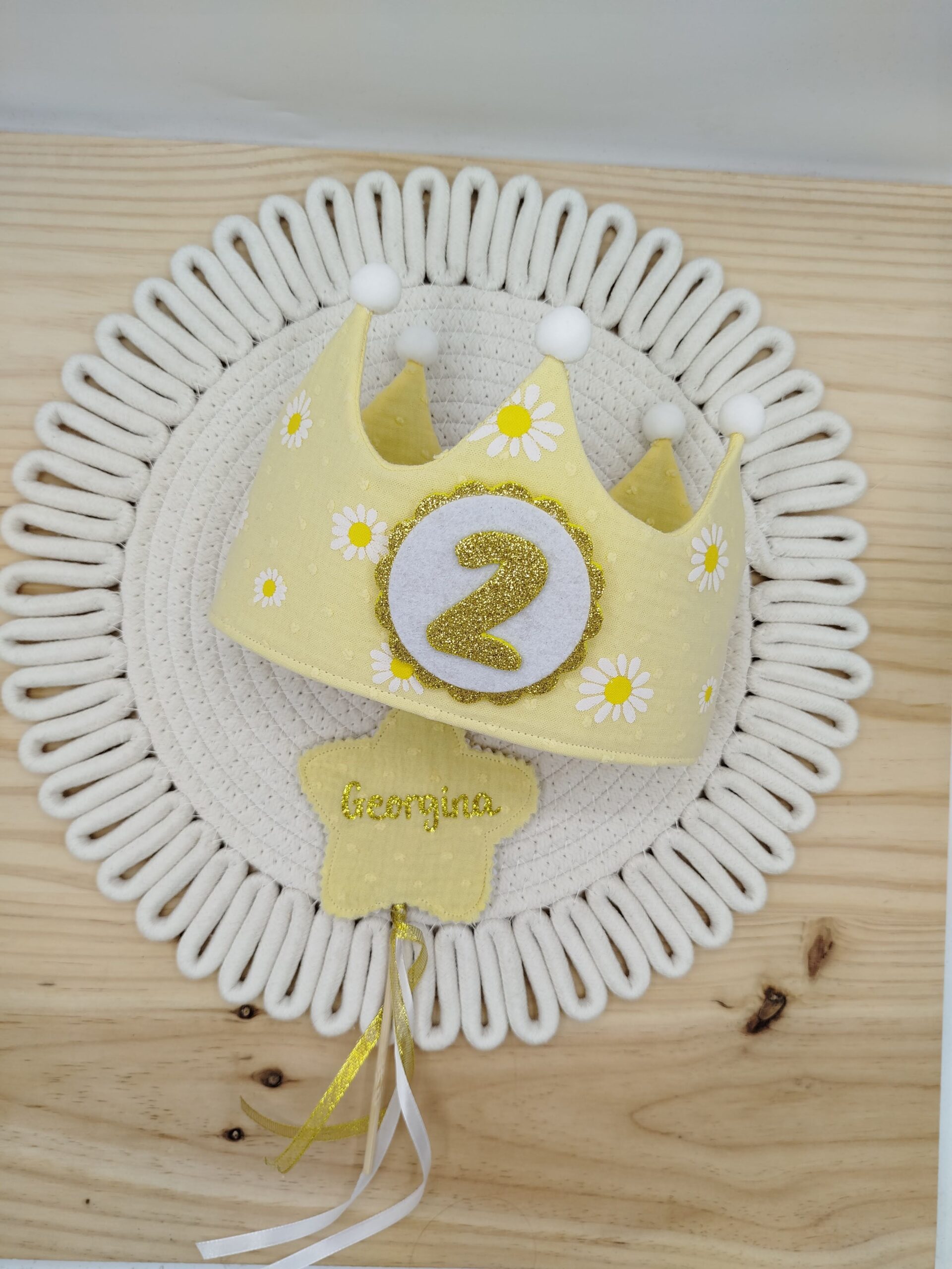 Corona de cumpleaños reversible, Margaritas - Imagen 2
