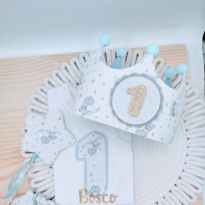 Pack cumpleaños, corona + camiseta, Dumbo