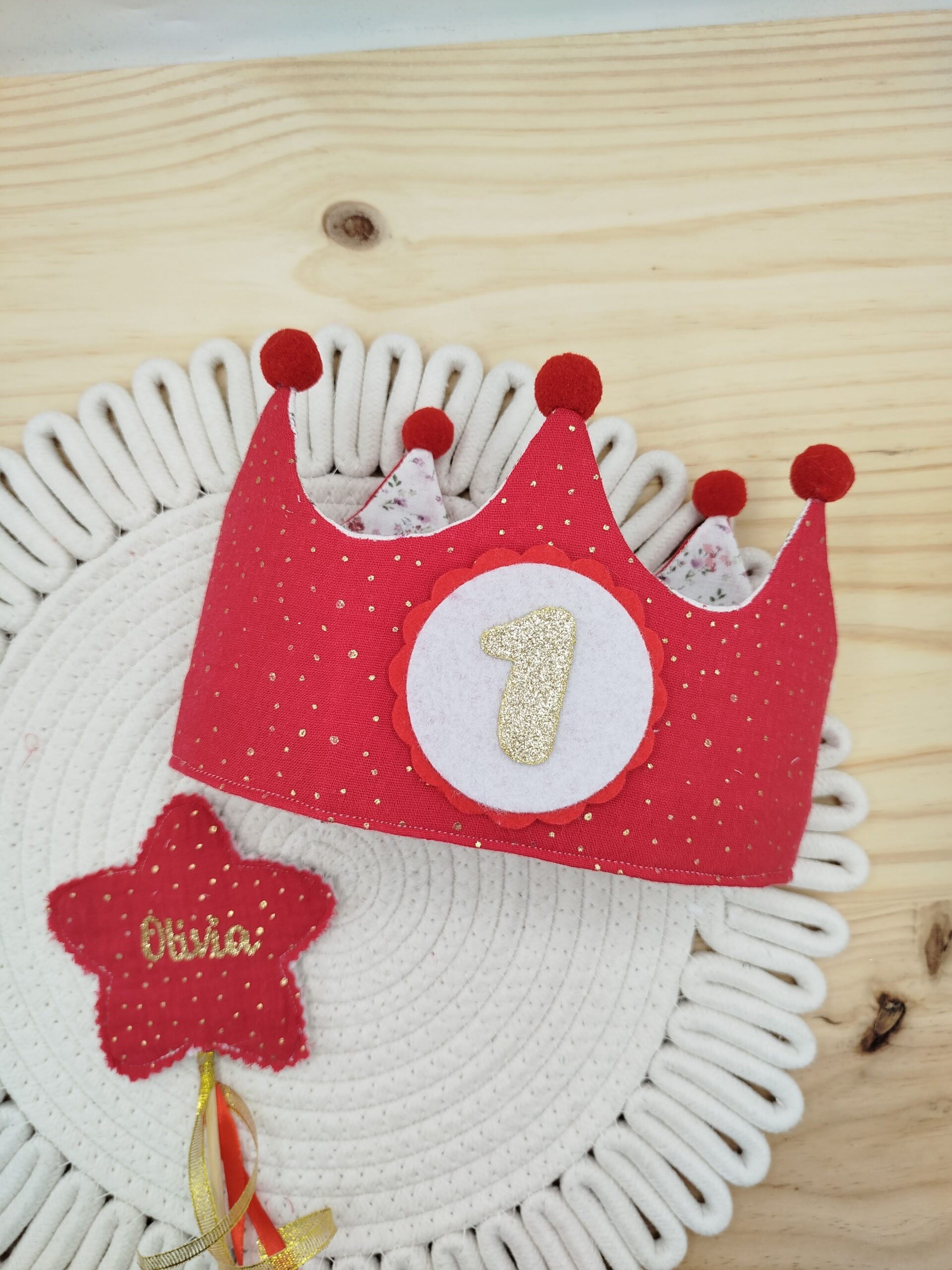 Corona cumpleaños, roja brilli - Imagen 3