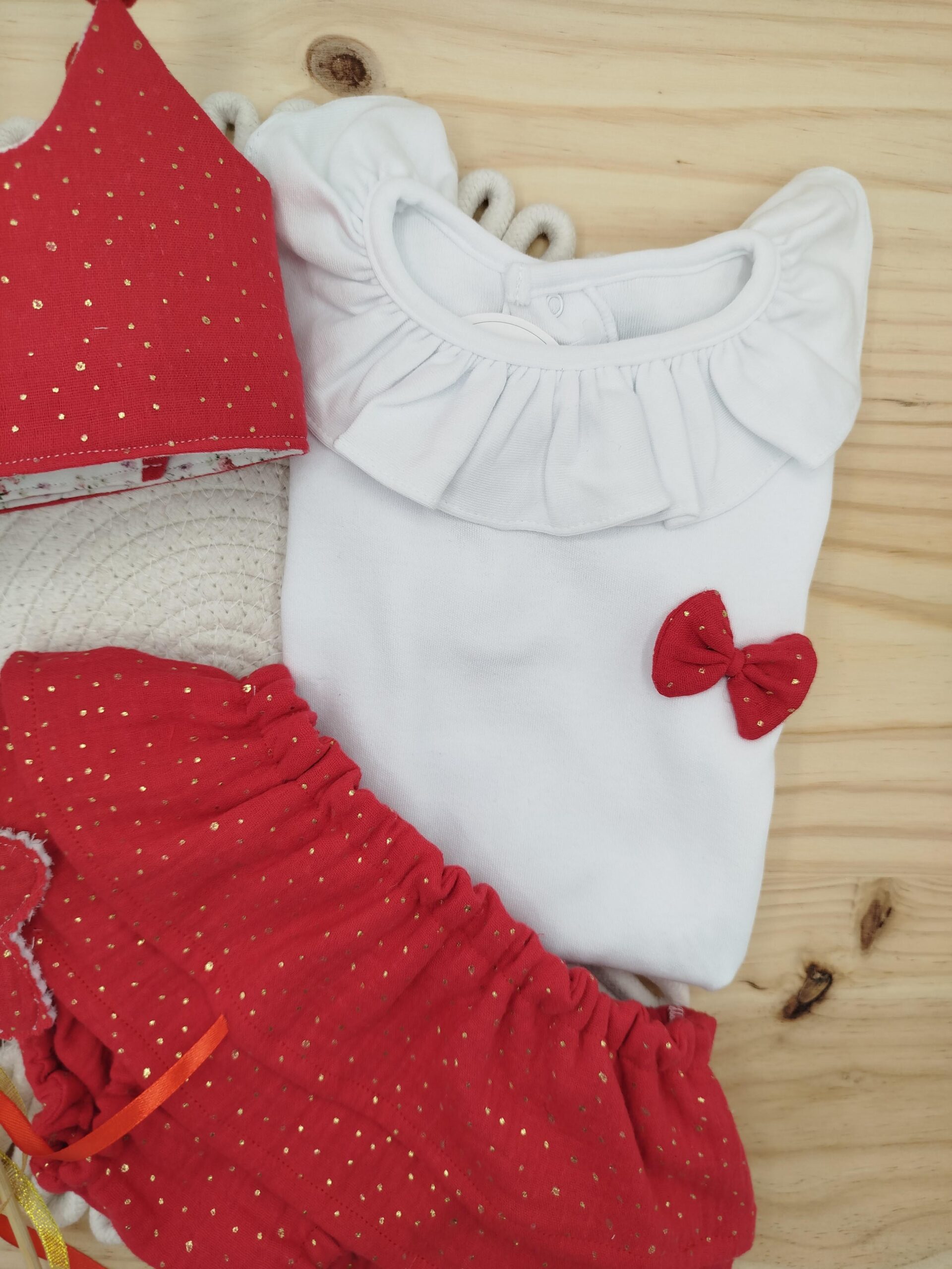 Pack cumpleaños doble volante doble gasa brilli brilli rojo - Imagen 8