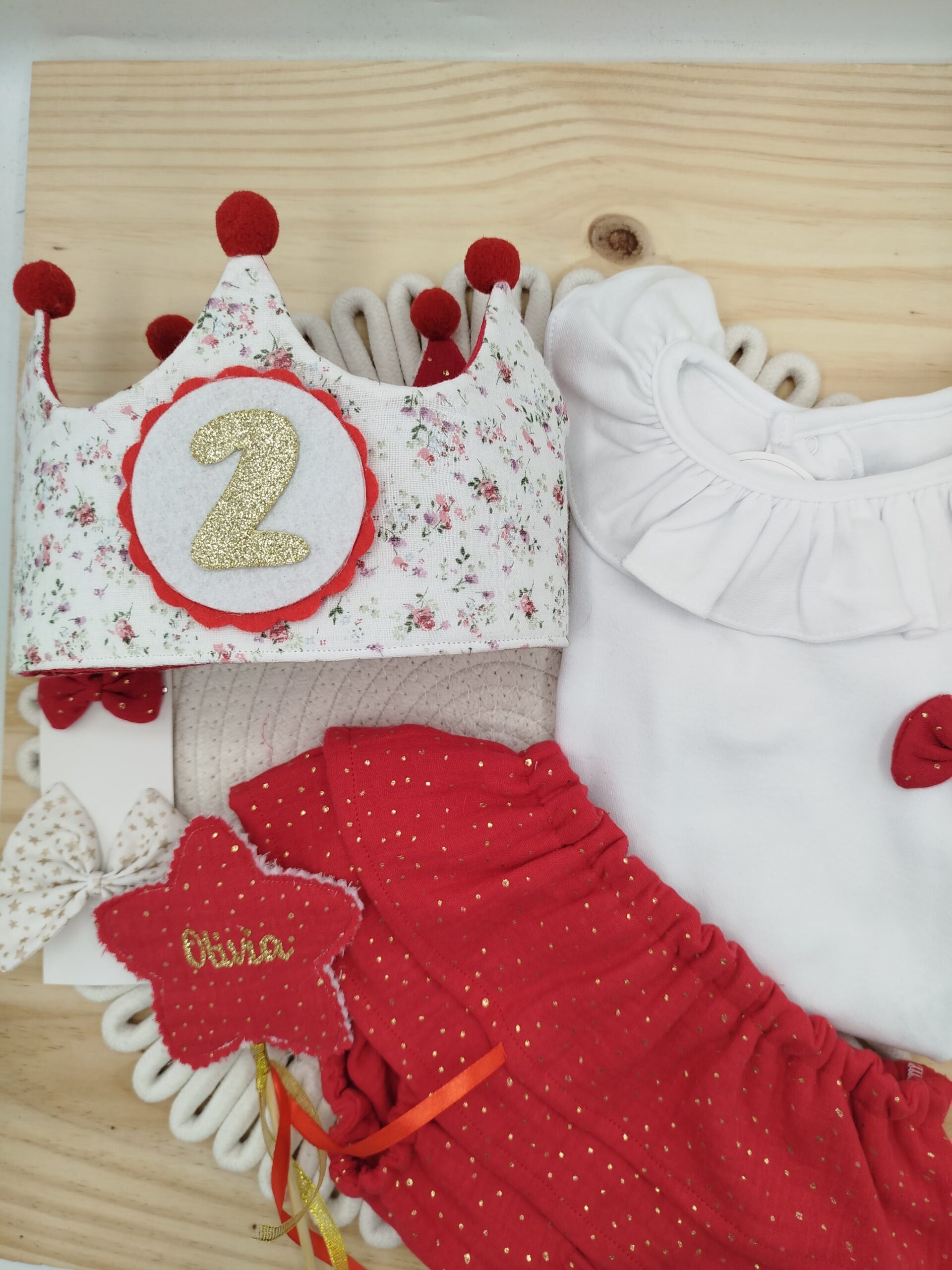 Pack cumpleaños doble volante doble gasa brilli brilli rojo - Imagen 3